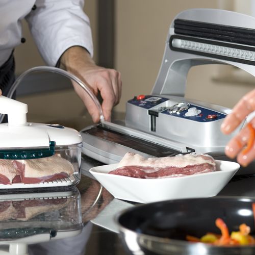 LaVa V.333 Silbermetallic Vakuumiergerät - Fleisch in Behältern vakuumieren